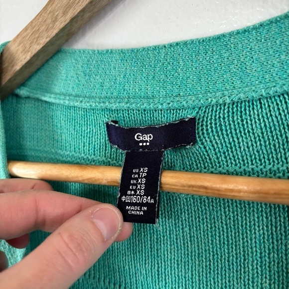 Gap Factory Cotton Spring Teal Light Weight Button Down Cardigan Sweater Size XS - Picture 3 of 7